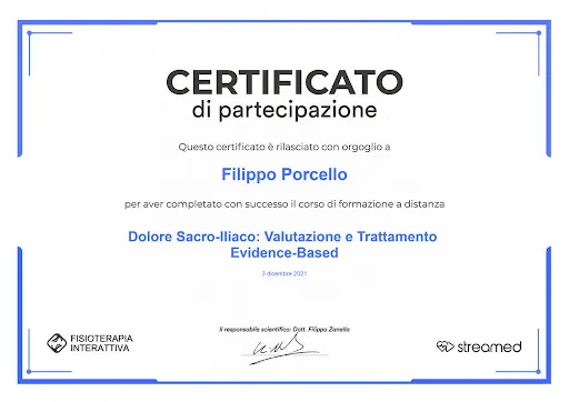 Certificato Dolore Sacro-Iliaco