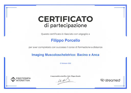 Certificato Imaging Muscoloscheletrico