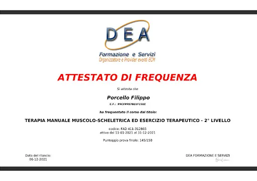 Certificato Terapia Manuale