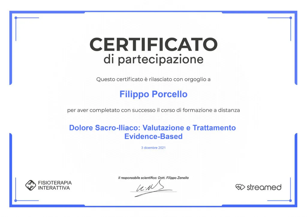 Certificato Dolore Sacro-Iliaco