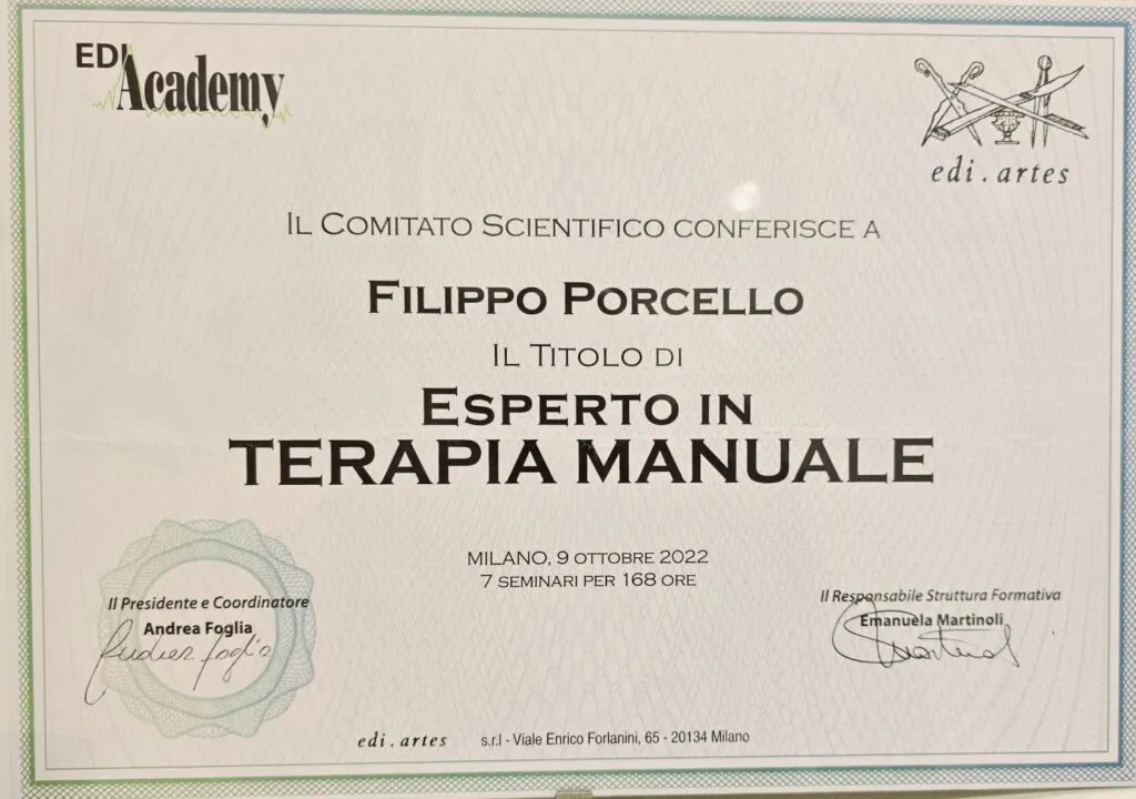 Certificato Esperto in Terapia Manuale