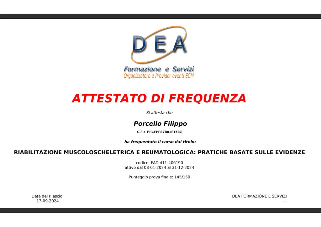 Certificato Riabilitazione Evidence-Based